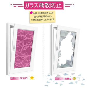 2D窓飾りフィルム 窓ガラス フィルム ガラス目隠しシート UVカット 飛散防止 すりガラス調 ピンク - ONEKOTO