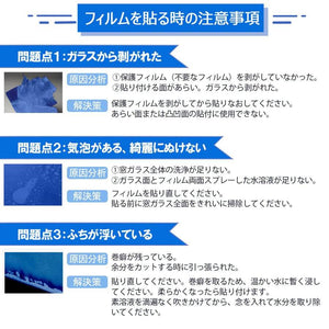 2D窓飾りフィルム 窓ガラス フィルム ガラス目隠しシート UVカット 飛散防止 すりガラス調 ブルー - ONEKOTO