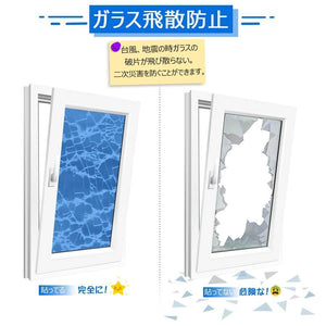 2D窓飾りフィルム 窓ガラス フィルム ガラス目隠しシート UVカット 飛散防止 すりガラス調 ブルー - ONEKOTO