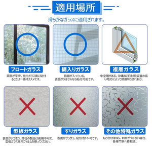 2D窓飾りフィルム 窓ガラス フィルム ガラス目隠しシート UVカット 飛散防止 すりガラス調 ブルー - ONEKOTO