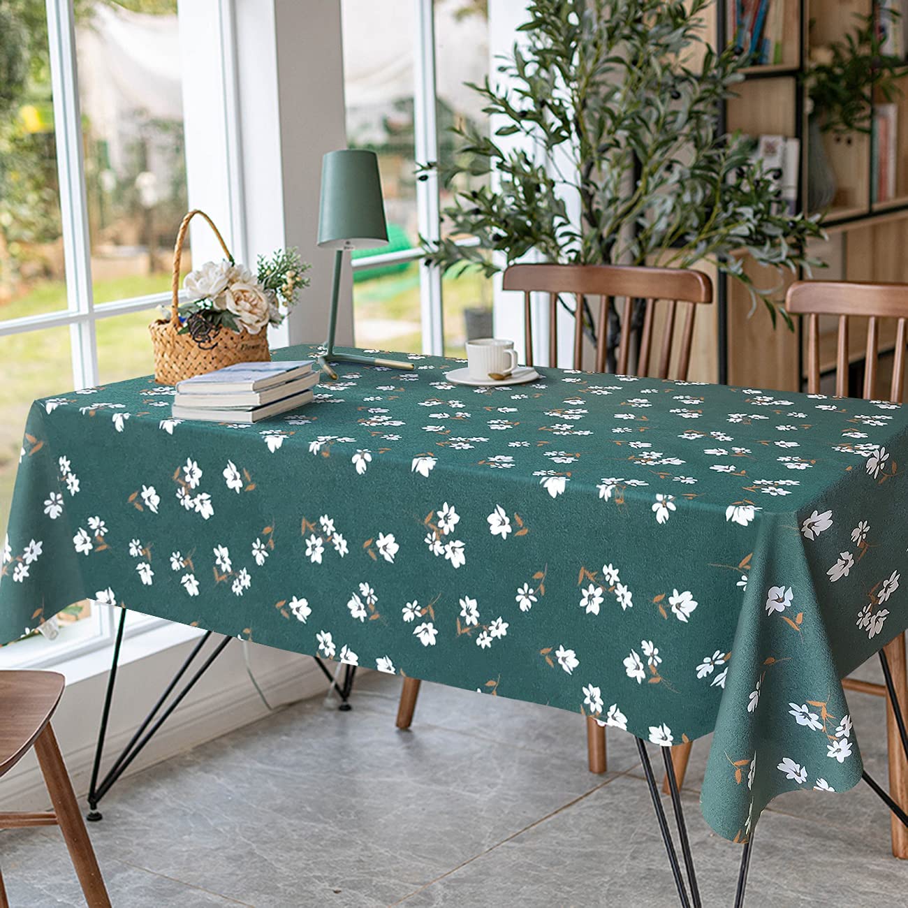 テーブルクロス ビニール テーブルマット 撥水加工 欧州 防水 防油 テーブルカバー おしゃれ 汚れ防止 多用途 (140×180cm)